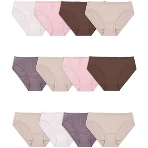 Fruit of the Loom womens Eversoft Cotton Underwear Multipacks, Tag Free & Breathable, Available in Plus Size