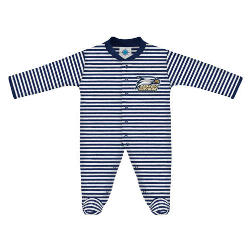 Georgia Southern Eagles Striped Footed Romper | College Baby