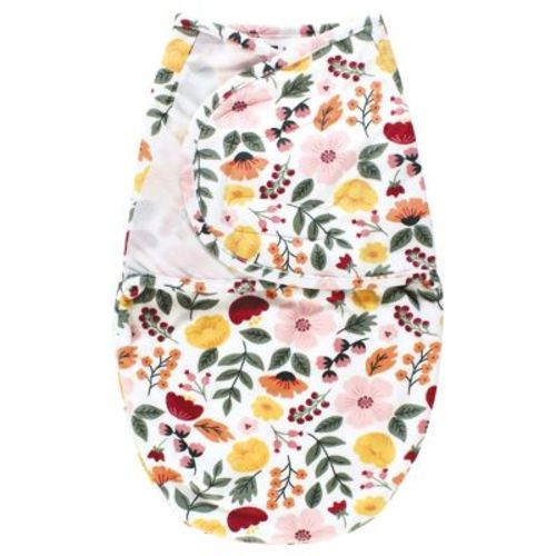 Hudson Baby Infant Girl Plush Faux Fur Swaddle Wrap, Fall Botanical, 0-3 Months