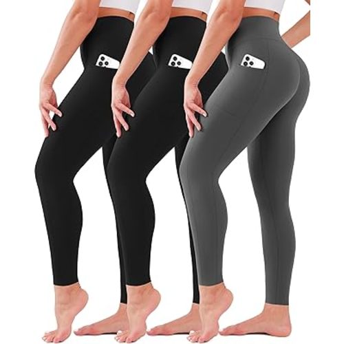 3 Pack Leggings for Women High Waisted No See-Through Tummy Control Soft Yoga Pants Womens Workout Athletic Running Leggings