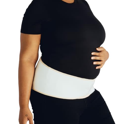 Belly Bandit Upsie Belly Pregnancy Support Belt - Comfortable Pregnancy Abdominal Band for Lower Back & Hip Relief - Soft 12" Adjustability Fit with Anti-Dig Closure - Cream, Small