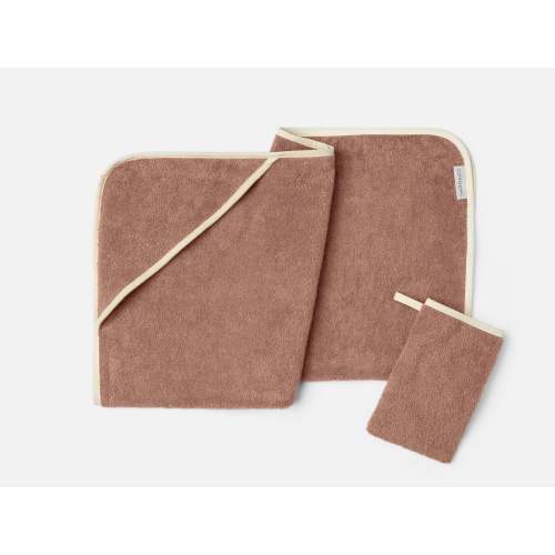 Cloud Loom™ Organic Baby Hooded Towel and Bath Mitt Set