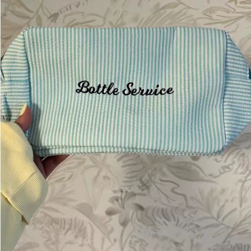 Seersucker Diaper Bag Pouch (Aqua)