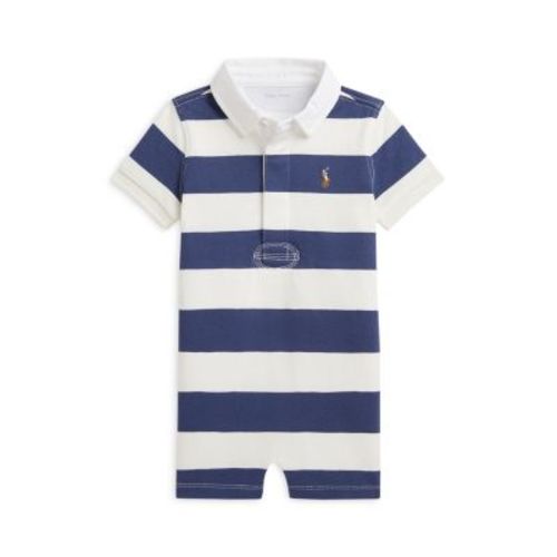 Polo Boys' Striped Cotton Rugby Shortalls - Baby