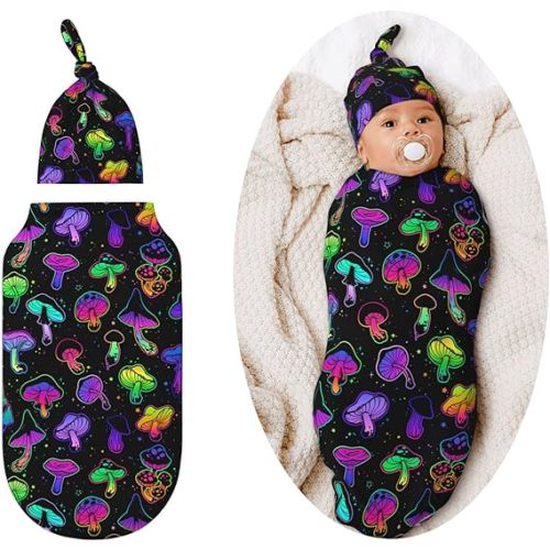 Mushroom Swaddle Blankets Newborn Receiving Blanket Baby Swaddle Wrap Soft Sleeping Sack for Baby Girls Boys