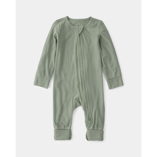 Baby 2-Way Zip PurelySoft Sleep & Play Pajama - Green | Carter's