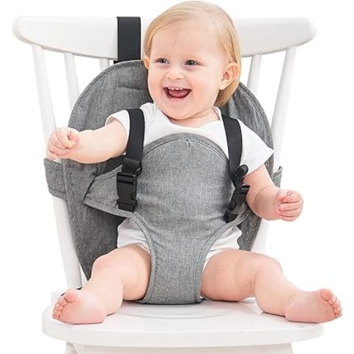 Portable Safety Seat Harness for Baby High Chair, Foldable Washable Cloth Harness Chair Ajustable Straps for Infant Feeding, Universal Baby Dining Desk Safety Harness for Travel, Home, Restaurant