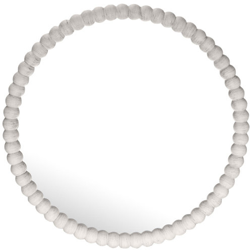 Wildon Home® Ayde Round Solid Wood Bead Accent Mirror Home Decoration & Reviews | Wayfair