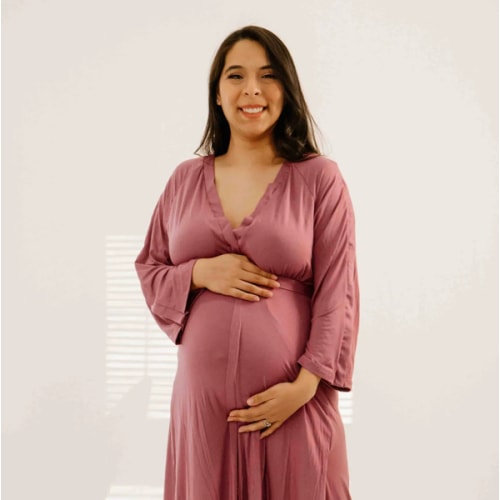 Amelia Labor & Postpartum Gown in Dusty Rose – Lila