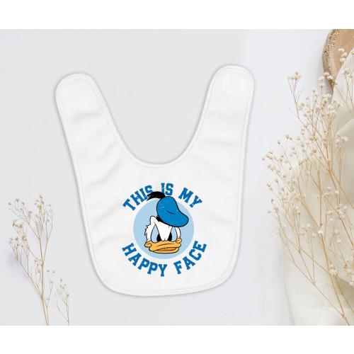 This Is My Happy Face Baby Bib, Donald Duck, Disneyworld Trip, Magic Kingdom, Disney Bib, Disney Baby Gift, Disney Baby Shower