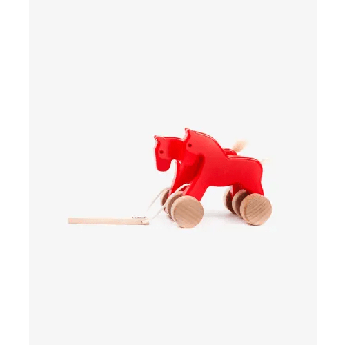 Bajo Double Horses Pull Toy