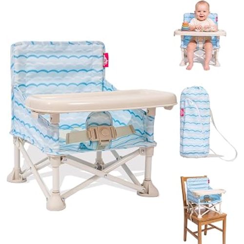 3-in-1 Portable Baby Chair, Foldable Travel Booster Seat, Anti-Tip