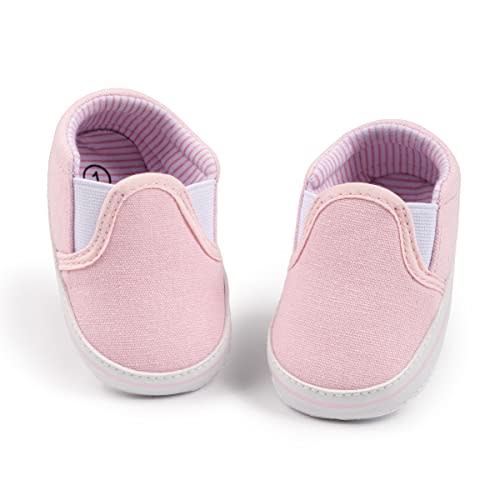 Morbido Infant Baby Boys Girls Canvas Sneaker Toddler Slip On Anti Skid Newborn First Walkers Candy Shoes for 0-18 Months