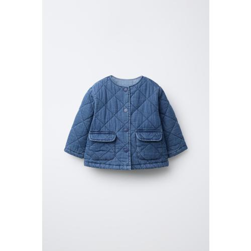 PADDED DENIM JACKET - Blue | ZARA United States