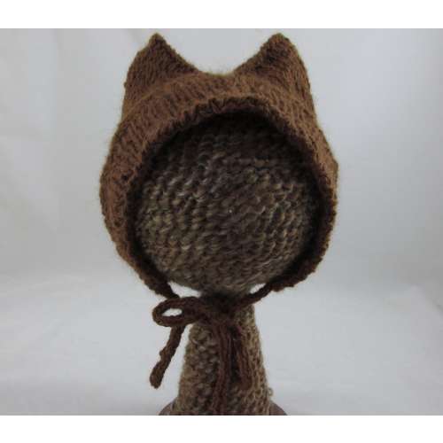 Alpaca Kitty Ears Baby Bonnet