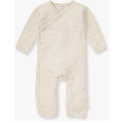 Burt's Bees Baby Long Sleeve Quilted Wrap-Front Jumpsuit, 100% Organic Cotton One-Piece Outfit Coverall