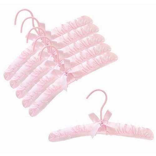 12" Children's Satin Padded Hangers (Pink)