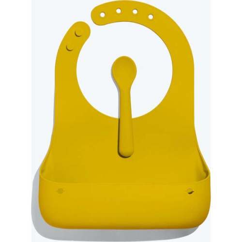 Avanchy Roll & Go Silicone Bibs for Babies & Spoon, Yellow - Avanchy | Maisonette