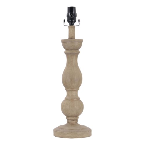 allen + roth Mix Match 19.5-in Heathered Woodgrain Plug-in Rotary socket Resin Lamp Base