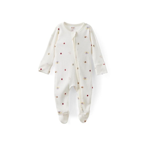 Organic Pointelle Zip All In One Romper