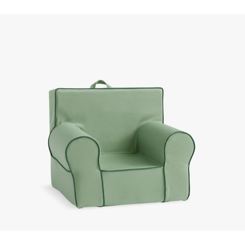 My First Anywhere Chair®, Sage Twill with Forest Green Piping