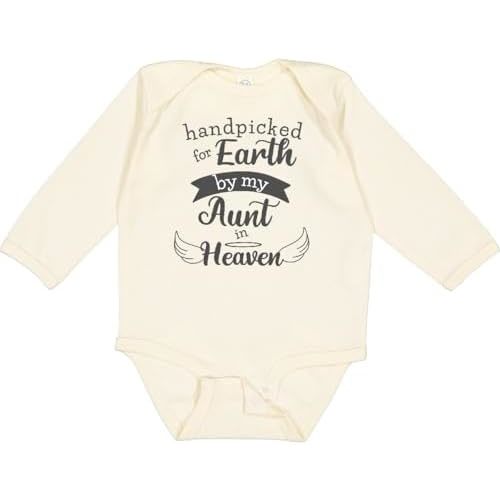 inktastic Handpicked for Earth By My Aunt in Heaven Long Sleeve Creeper