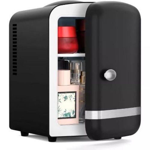 Electactic 4L Mini Fridge Beverage Cooler for Car and Office, Holds 6 Cans