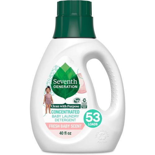 Seventh Generation Concentrated Baby Laundry Detergent, Stain Fighting Formula, Fresh Scent, 40 oz (53 Loads)