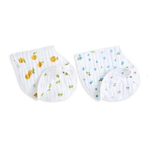 Organic Cotton Muslin 2 Pk Burpy Bibs | Fresh Fruit