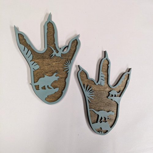 Dinosaur Footprints Nursery Decor: Wooden Dinosaur Sign