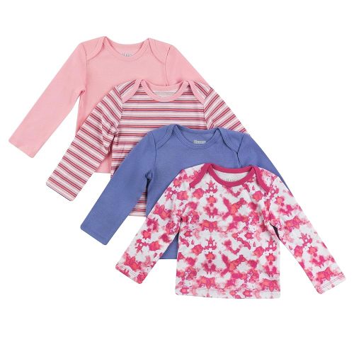 Hanes Baby and Toddler Long Sleeve Flexy Soft Knit Expandable Shoulder Pullover Undershirt (4 Pack)
