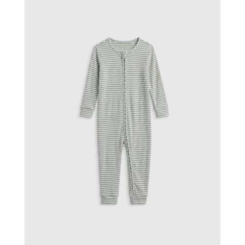 Softest Rib One Piece  in Green Stripe
