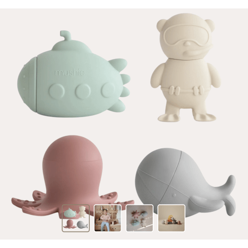 Mushie | Sealife Mold Free Bath Set (4-Pack) | Kido Bebe