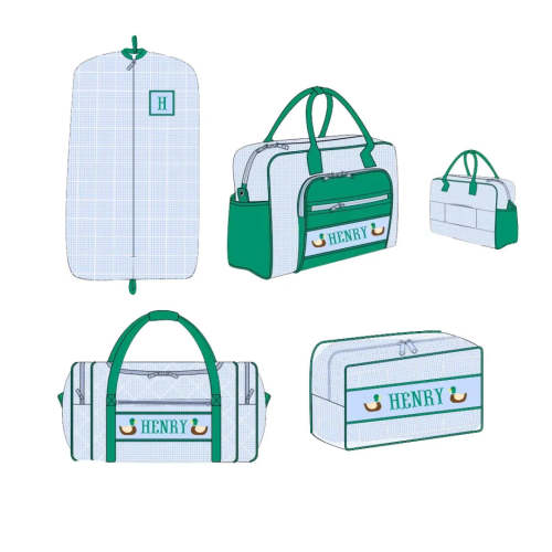 Blue & Green Mallard Name Smocked Luggage Collection – Little Bear Smocks