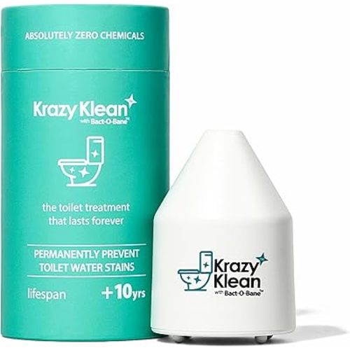 Krazy Klean Automatic Toilet Tank Cleaner - Continuous Flush Cleaning System - Helps Reduce Buildup & Stains - Easy Install, No Daily Scrubbing - 1 Count