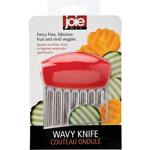 Joie Crinkle Cutter Kitchen Knife for Vegetables, Stainless Steel Blade, Colors May Vary, 1 Count