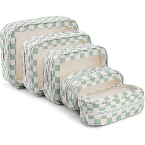 5PCS Diaper Bag Organizer Pouch Set,TSA Approved Toiletry Bag, Waterproof TPU Makeup Bag Set, Travel Organizer Bags for Women and Kids，Mothers Day Gifts