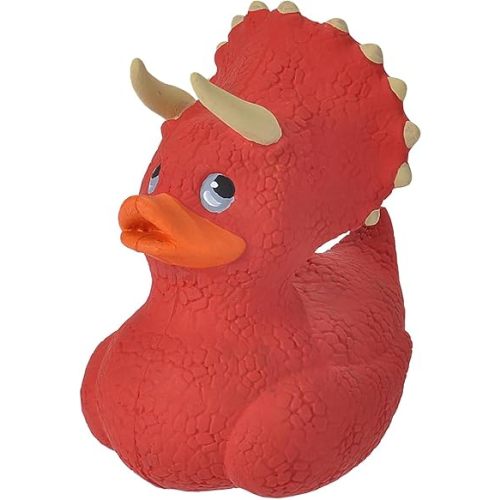 Wild Republic Rubber Ducks, Bath Toys, Kids Gifts, Pool Toys, Water Toys, Triceratops, 4"