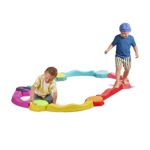 B. toys Balance Beam Set, Musical Wavy Beams & Sensory Stones | Balance & Groove Set with 8 wavy beams, 5 sensory stones, and 1 musical stepping stone for indoor or outdoor play, 3+ Years