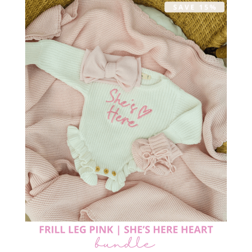 Frill Leg Birth Announcement Bundle | Pink