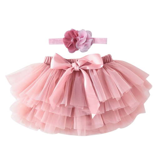 Zwiiyzr 0-3T Toddler Infant Baby Girls Ballet Tulle Rainbow Tutu Skirt Dress Up with Colorful Hair Bows Burgundy