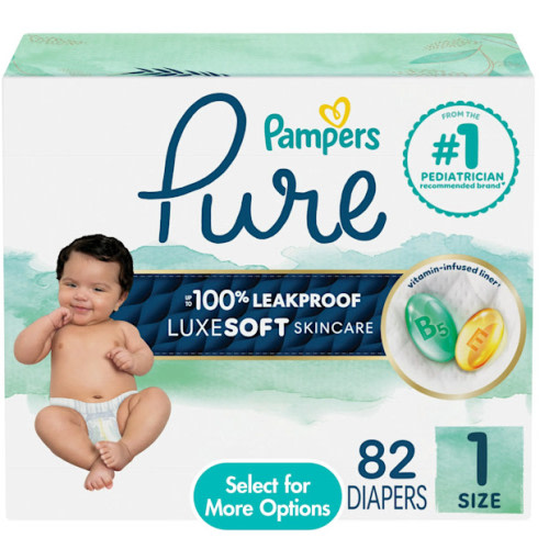 Pampers Pure Protection Diapers - Size 1, 82
