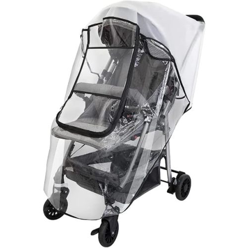 SlowTon Universal Pushchair Rain Cover, Large Durable Raincover for Pram Stroller Rain Cold Wind Protective with Convenient Window Opening, Adjustable Easy Use Rain Shield Fits Most Pram