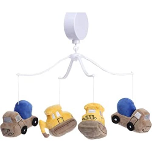 Bedtime Originals Construction Zone Musical Baby Crib Mobile Soother Toy- Trucks