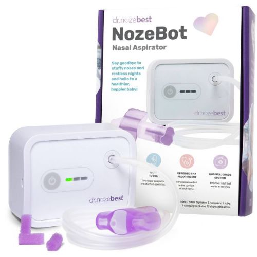 Dr. Noze Best NozeBot Baby Aspirator - Pediatric ENT-Designed Relief for Severe Congestion - Battery