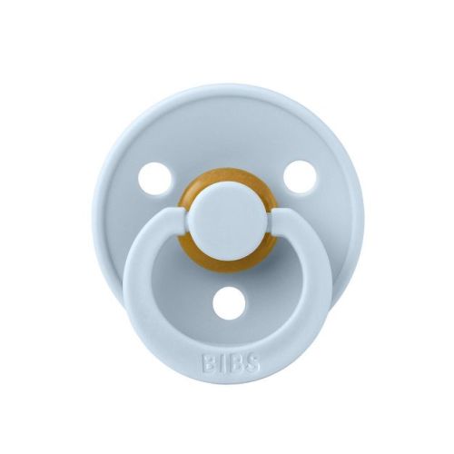 Bibs Colour Latex Pacifier - Baby Blue - 1pk: Rubber Latex, BPA-Free, Vents for Air Circulation, Phthalate-Free