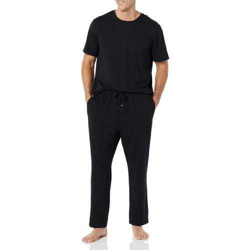 Amazon Essentials Men's Cotton Modal T-Shirt and Full-Length Bottom Pajama Set