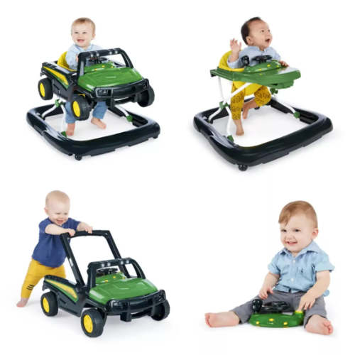 Bright Starts John Deere Gator 4 Ways to Play Walker - Green