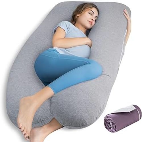 QUEEN ROSE Pregnancy Pillows, Cooling U Shaped Body Pillow for Sleeping, Maternity Pillow for Pregnant Women, with an Extra Cotton Pillowcase