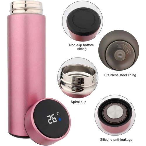 Water Cup Portable Double wall Vacuum Insulated Thermal Stainless Steel Temperature Display Water Bottle for Daily Life